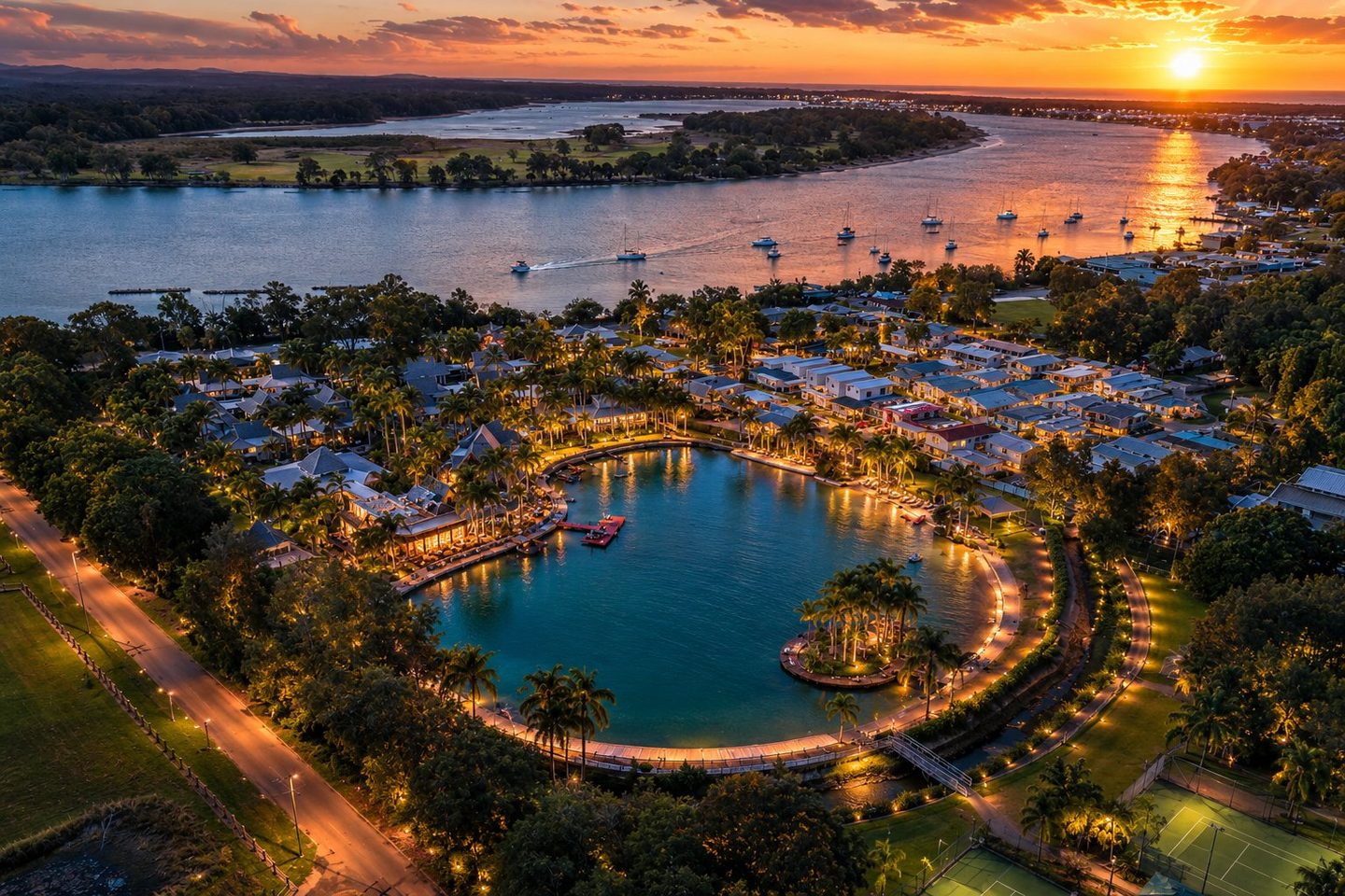 Nilora Resort Port Macquarie — aerial coastal view